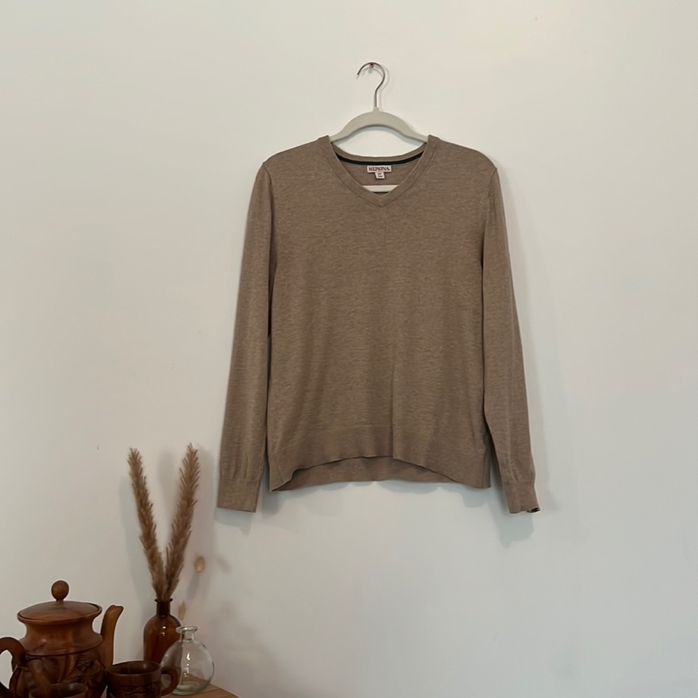 Merona Oatmeal, Beige V Neck Light Sweater